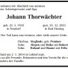 Thorwaechter Johann 1933-2013 Todesanzeige